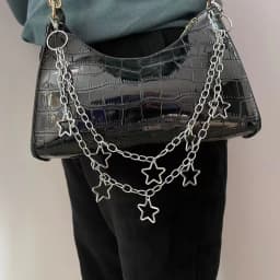 1pc Star Double Layer Waist Chain Mens Decorative Pant Chain Jeans Trouser Chains Hip Hop Rock Chain Punk Retro Belt Chain