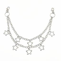 1pc Star Double Layer Waist Chain Mens Decorative Pant Chain Jeans Trouser Chains Hip Hop Rock Chain Punk Retro Belt Chain