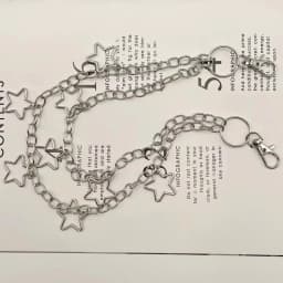 1pc Star Double Layer Waist Chain Mens Decorative Pant Chain Jeans Trouser Chains Hip Hop Rock Chain Punk Retro Belt Chain
