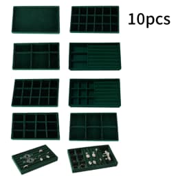 1 Set, (Including 8PCS) Flocking Jewelry Box Jewelry Tray