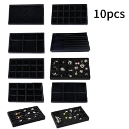 1 Set, (Including 8PCS) Flocking Jewelry Box Jewelry Tray
