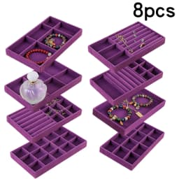 1 Set, (Including 8PCS) Flocking Jewelry Box Jewelry Tray