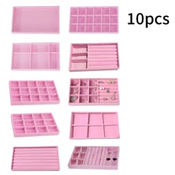 1 Set, (Including 8PCS) Flocking Jewelry Box Jewelry Tray