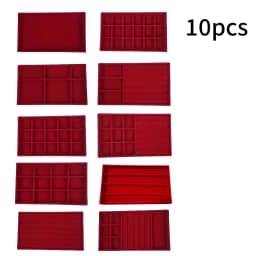 1 Set, (Including 8PCS) Flocking Jewelry Box Jewelry Tray