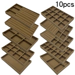 1 Set, (Including 8PCS) Flocking Jewelry Box Jewelry Tray