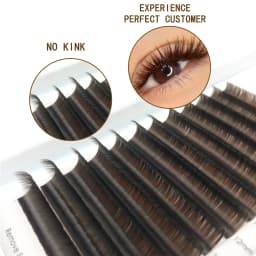 CoMango Dark Brown Easy fan Eyelash Extension C/D Curl Mix 8-14mm Individual Ombre Eyelash Lashes High Quality Colorful Blooming