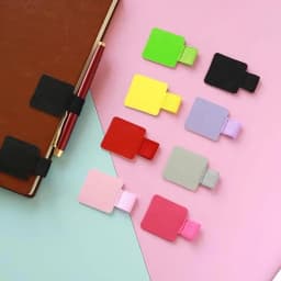Adhesive Pen Clip Protective Case PU Leather Notebook Elastic Loop Cover for Diary Planner Clip for Apple iPhone Pencil Holder