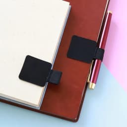 Adhesive Pen Clip Protective Case PU Leather Notebook Elastic Loop Cover for Diary Planner Clip for Apple iPhone Pencil Holder