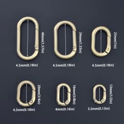 5pcs Metal Oval O Ring Spring Clasp Openable Round Carabiner Keychain Clips Hook Dog Chain DIY Jewelry Buckle