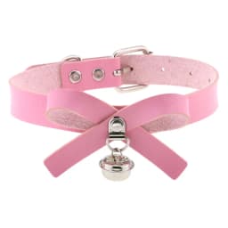 DIEZI Trendy Punk Pink Lace Leather Choker Necklace For Women Men Torques Harajuku Gothic Cirle Heart Pendant Necklace Jewelry