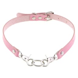 DIEZI Trendy Punk Pink Lace Leather Choker Necklace For Women Men Torques Harajuku Gothic Cirle Heart Pendant Necklace Jewelry