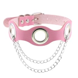 DIEZI Trendy Punk Pink Lace Leather Choker Necklace For Women Men Torques Harajuku Gothic Cirle Heart Pendant Necklace Jewelry
