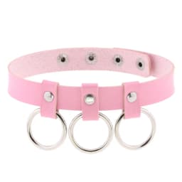 DIEZI Trendy Punk Pink Lace Leather Choker Necklace For Women Men Torques Harajuku Gothic Cirle Heart Pendant Necklace Jewelry