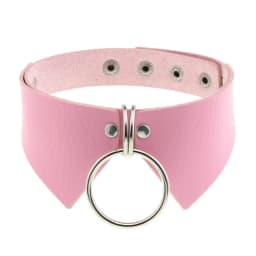 DIEZI Trendy Punk Pink Lace Leather Choker Necklace For Women Men Torques Harajuku Gothic Cirle Heart Pendant Necklace Jewelry
