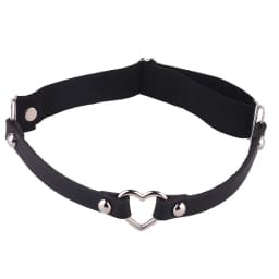 Newest Women Sexy Elasticity Harness Heart Fashion Bondage Goth Decor Garter Belt Thigh Harness Leather Lingerie for Stockings