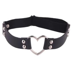 Newest Women Sexy Elasticity Harness Heart Fashion Bondage Goth Decor Garter Belt Thigh Harness Leather Lingerie for Stockings