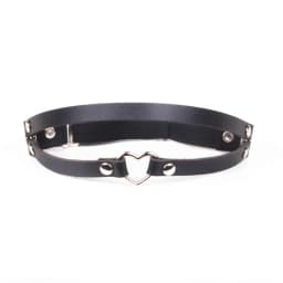 Newest Women Sexy Elasticity Harness Heart Fashion Bondage Goth Decor Garter Belt Thigh Harness Leather Lingerie for Stockings