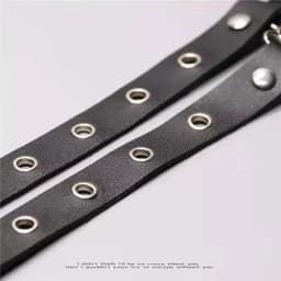 Newest Women Sexy Elasticity Harness Heart Fashion Bondage Goth Decor Garter Belt Thigh Harness Leather Lingerie for Stockings
