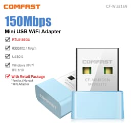 Comfast 150Mbps USB WiFi Adapter 2.4GHz Internet Card Drive Free LAN Wi-Fi Receiver Key Dongle Antenna Para PC Win 7 8 10 11