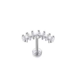 1PC Lip Stud Stainless Steel Ear Piercing Earring Nail Moon Ring Crystal Flower Cross Cartilage Tragus Screw Body Jewelry New