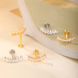 1PC Lip Stud Stainless Steel Ear Piercing Earring Nail Moon Ring Crystal Flower Cross Cartilage Tragus Screw Body Jewelry New