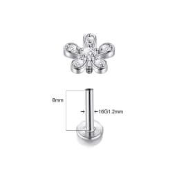 1PC Lip Stud Stainless Steel Ear Piercing Earring Nail Moon Ring Crystal Flower Cross Cartilage Tragus Screw Body Jewelry New