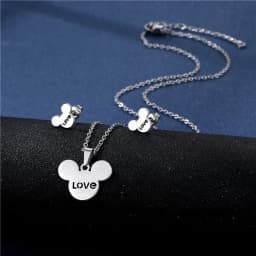 Stainless Steel Animal Jewelry Sets Fashion Women Cat Rabbit Mouse Owl Dolpnin Paw Bear Necklaces Earings Pop Jewelry 2022 New