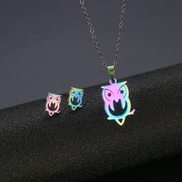 Stainless Steel Animal Jewelry Sets Fashion Women Cat Rabbit Mouse Owl Dolpnin Paw Bear Necklaces Earings Pop Jewelry 2022 New