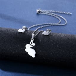 Stainless Steel Animal Jewelry Sets Fashion Women Cat Rabbit Mouse Owl Dolpnin Paw Bear Necklaces Earings Pop Jewelry 2022 New