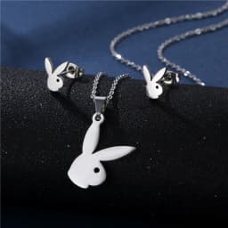 Stainless Steel Animal Jewelry Sets Fashion Women Cat Rabbit Mouse Owl Dolpnin Paw Bear Necklaces Earings Pop Jewelry 2022 New