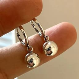Smooth Ball-Shape Drop Dangle Earring for Women Creative White/Golden/Rosegold Pandent Earring Charming Female Ear 2024 New Hot