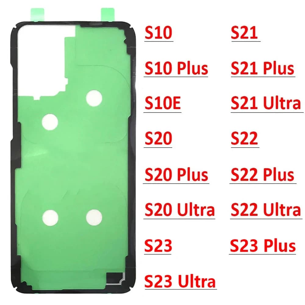Back Battery Cover Door sticker Adhesive Tape Waterproof For Samsung S10 S10E S20 S21 S22 S23 Plus Ultra Fe