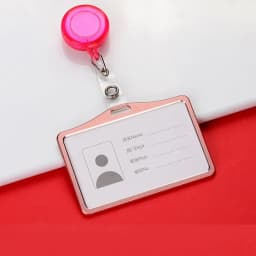 1 Pcs Aluminum Alloy Card Cover Case Bank Business Work Card Holder with ABS Retractable Badge Reel Credit ID Card Badge Bag