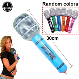 Microphone Balloons Karaoke Inflatable Speaker For 80s 90s Party Decor Boy Rapper Hip Hop Birthday Party Music Mike Ballon Toy