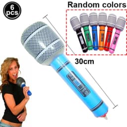 Microphone Balloons Karaoke Inflatable Speaker For 80s 90s Party Decor Boy Rapper Hip Hop Birthday Party Music Mike Ballon Toy