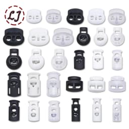 New 10pcs Cord Lock Plastic Stopper Cord Ends Toggles Clip Buckle Button Black Frost Shoelace Sportswear DIY Bag Accessory