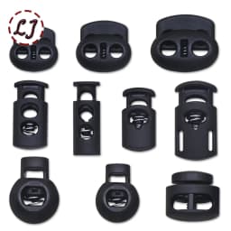 New 10pcs Cord Lock Plastic Stopper Cord Ends Toggles Clip Buckle Button Black Frost Shoelace Sportswear DIY Bag Accessory