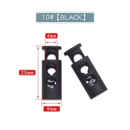 New 10pcs Cord Lock Plastic Stopper Cord Ends Toggles Clip Buckle Button Black Frost Shoelace Sportswear DIY Bag Accessory