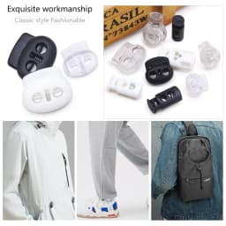 New 10pcs Cord Lock Plastic Stopper Cord Ends Toggles Clip Buckle Button Black Frost Shoelace Sportswear DIY Bag Accessory