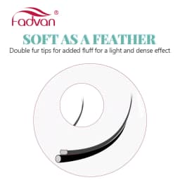 Fadvan Ellipse Flat Eyelash 0.15/0.20 Silk Classic Individual Lashes Extension Natural Faux Mink Eyelashes Wire Matte Black