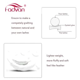 Fadvan Ellipse Flat Eyelash 0.15/0.20 Silk Classic Individual Lashes Extension Natural Faux Mink Eyelashes Wire Matte Black