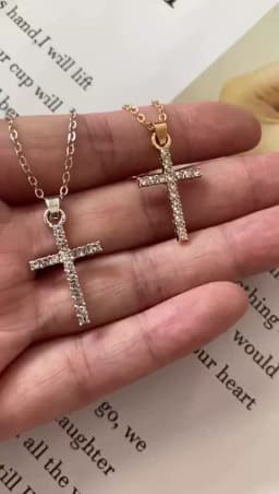 2021 New Crystal Cross Necklace Golden Silver Color Female  Pendant Necklace Gift For Men Women Dropshipping Neck Jewelry