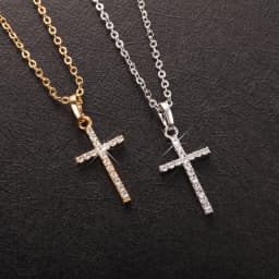 2021 New Crystal Cross Necklace Golden Silver Color Female  Pendant Necklace Gift For Men Women Dropshipping Neck Jewelry