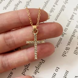 2021 New Crystal Cross Necklace Golden Silver Color Female  Pendant Necklace Gift For Men Women Dropshipping Neck Jewelry