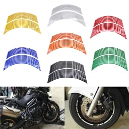 17"18"19"/16pcs Strips Motorcycle Car Wheel Tire Stickers Reflective Rim Tape Motorbike Auto Decals for KTM Yamaha Suzuki Honda