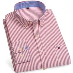 Men's Versatile Casual Checkered Oxford Cotton Shirts Single Pocket Long Sleeve Standard-fit Button Down Gingham Striped 7XL 6XL