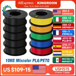 KINGROON 10KG PLA Filament PETG 3D Filament 1.75mm For 3D Printer Filament Bundle Mixed Colors FDM Printing Material Fast Ship