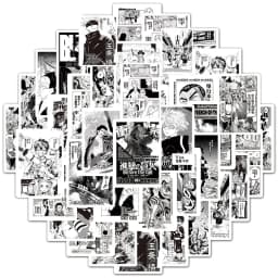 10/30/50/100pcs Classic Mixed Black White Anime Poster Stickers Cool Manga Graffiti Decals Decoration Laptop Diary Phone Sticker