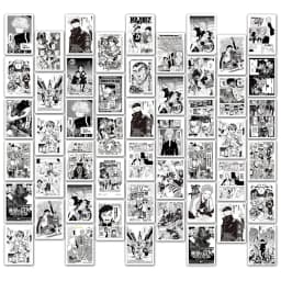 10/30/50/100pcs Classic Mixed Black White Anime Poster Stickers Cool Manga Graffiti Decals Decoration Laptop Diary Phone Sticker