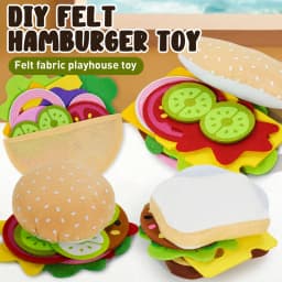 28PCS Felt Food Burger Sandwich Food Set Children Pretend to Play Food Sandwich Toys Children's Kitchen Role Playing Gifts